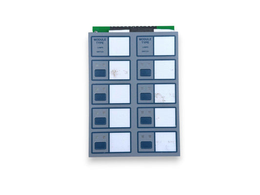 Fire alarm control panel module with lamp and switch indicators for commercial systems