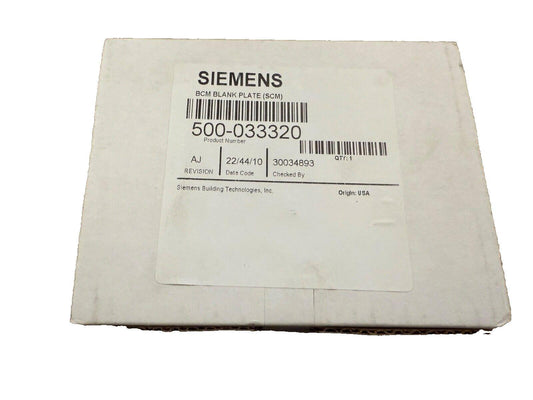 Siemens BCM Blank Plate (SCM) 500-033320 fire alarm component, USA origin, new surplus equipment