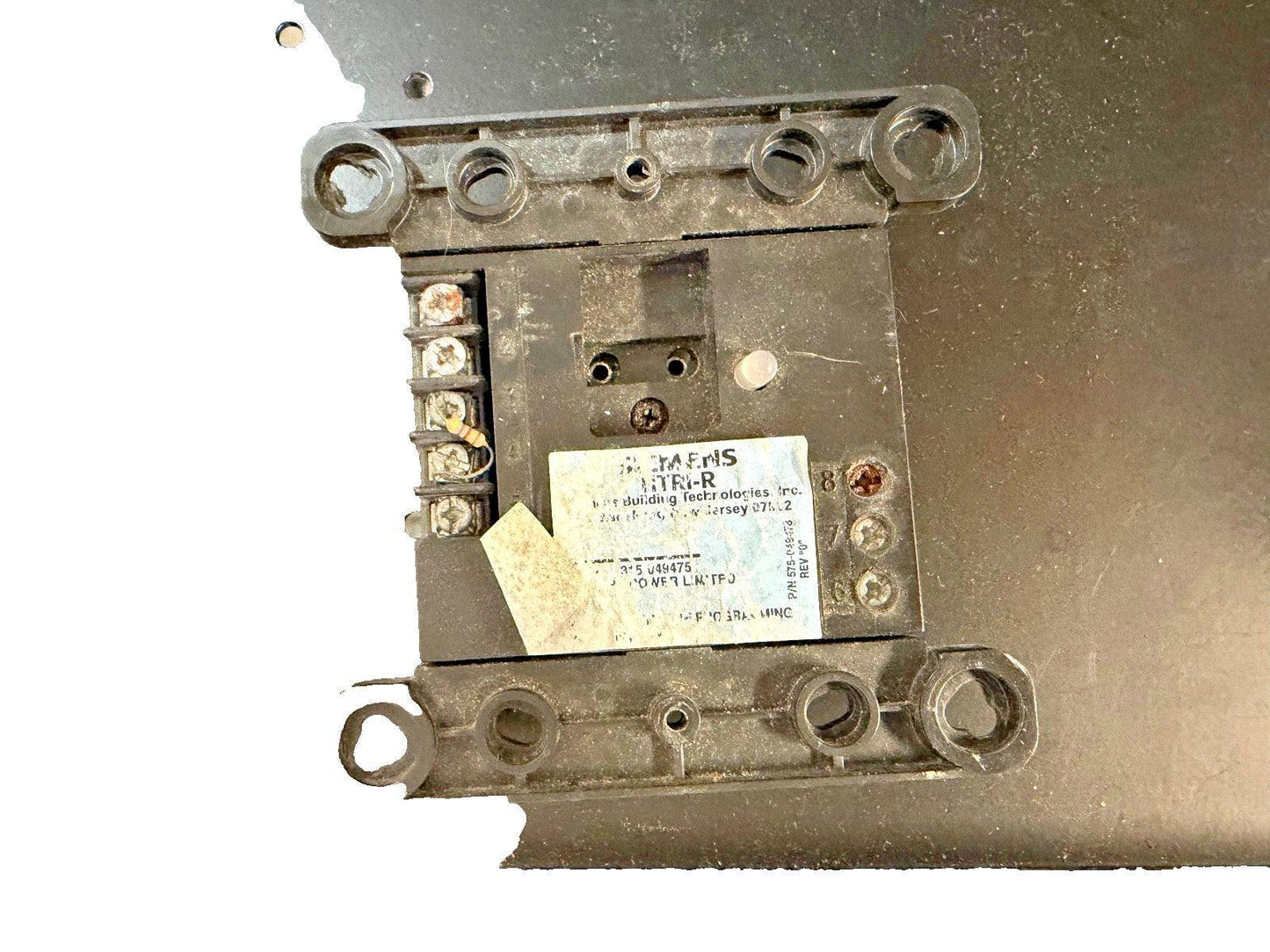 Siemens MTRI-R fire alarm control module with terminal connections and label details