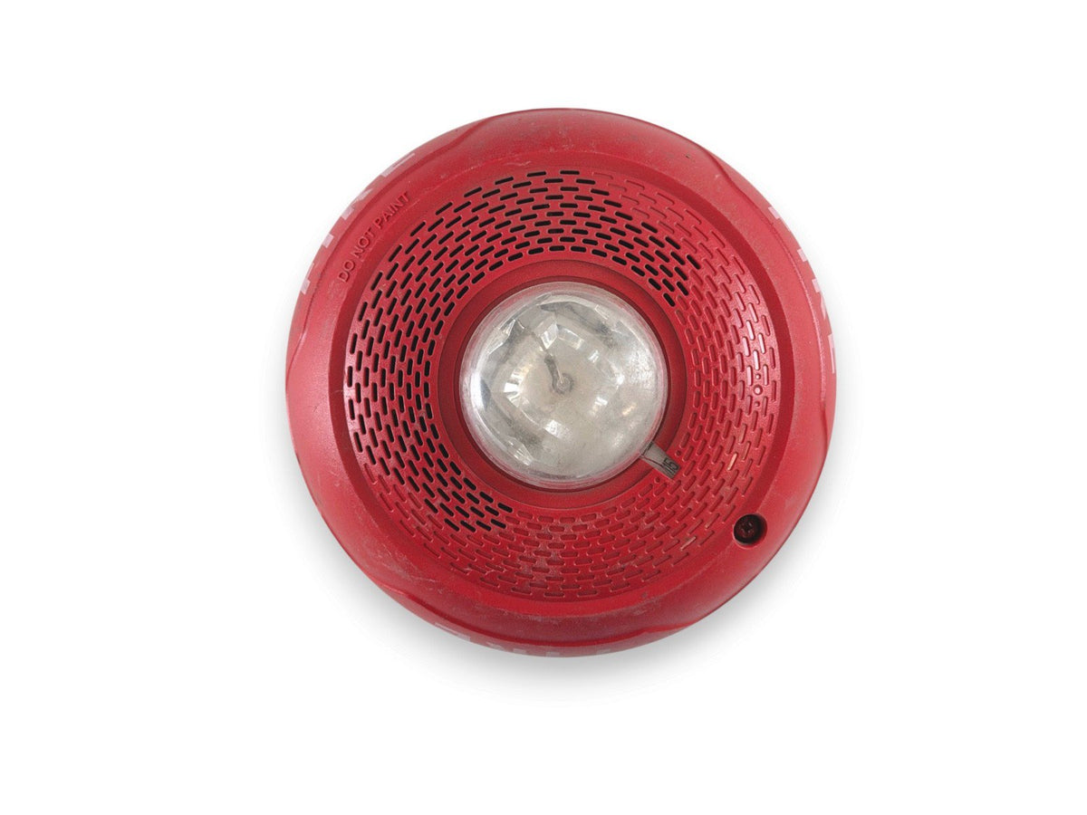 System Sensor SPSCRL Fire Alarm Speaker Strobe Ceiling Red No Mounting Plate