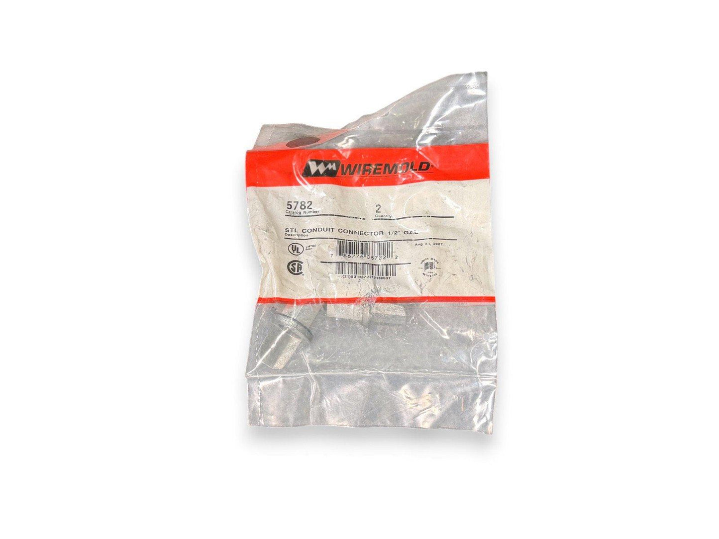 Wiremold 5782 STL conduit connector 1/2" galvanized, fire alarm equipment part in sealed packaging