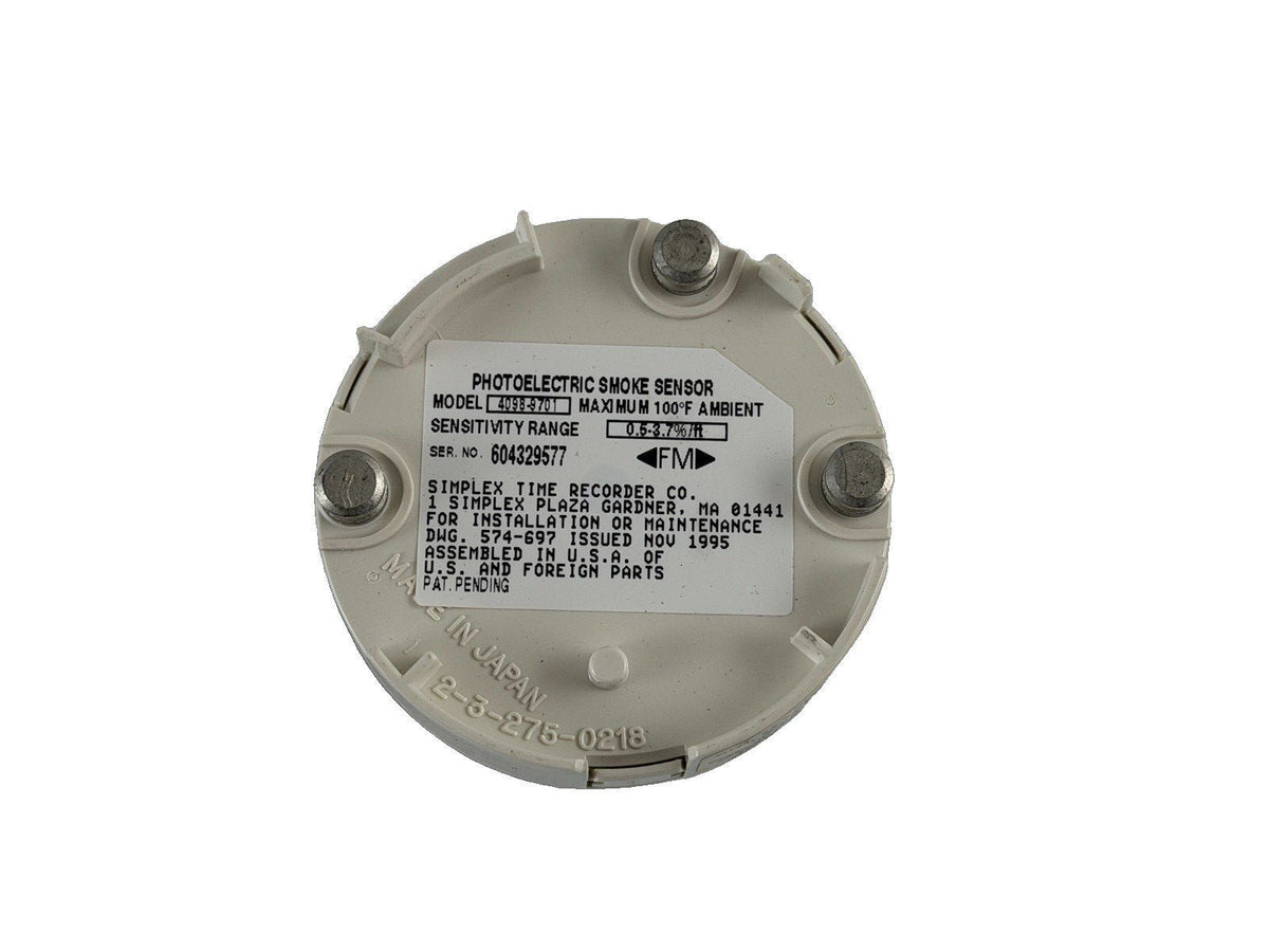 Simplex 4098-9701 Fire Alarm Smoke Detector Head + 4098-9784 Base