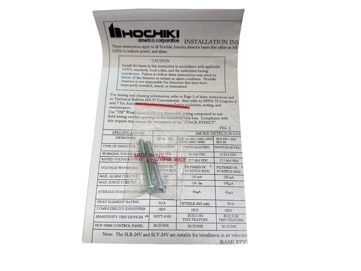 Hochiki NS4-224 Fire Alarm Smoke Detector Base (NEW IN BOX)