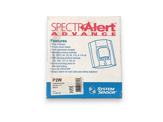 System Sensor P2W Fire Alarm Horn Strobe Wall White (NEW IN BOX)