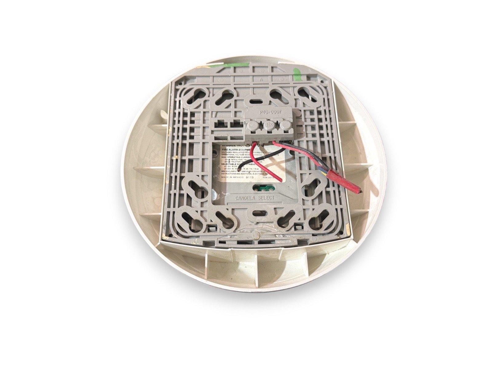 Fire alarm device with wiring and mounting base, used fire alarm equipment