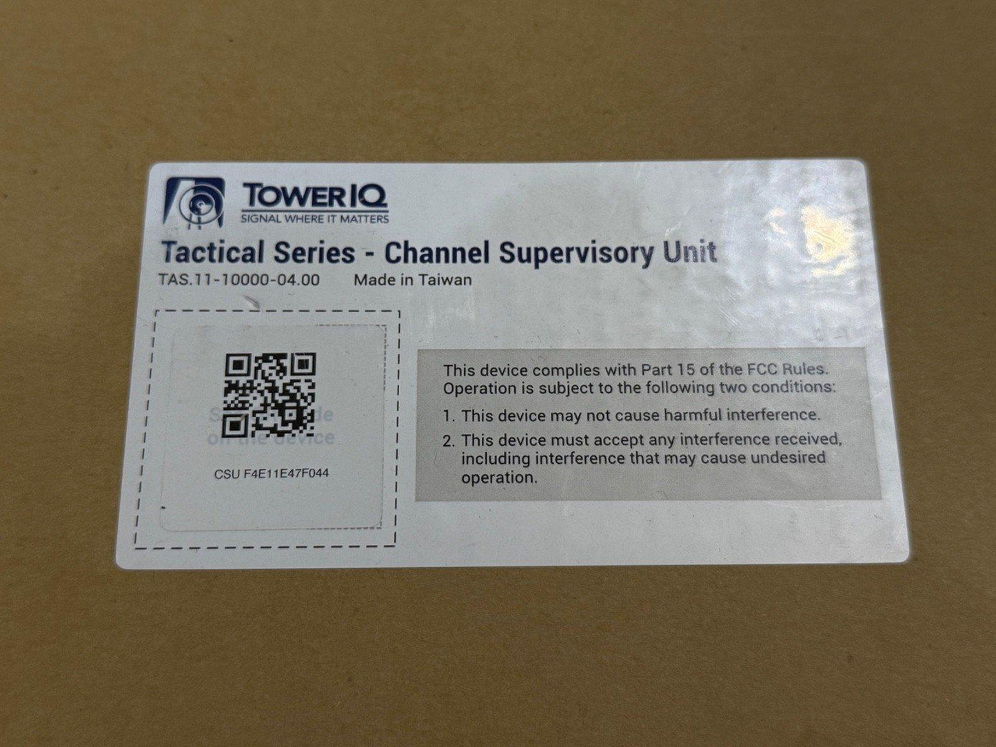 TowerIQ TAS.11-10000-04.00 Tactical Series Channel Supervisory Unit (NEW IN BOX)