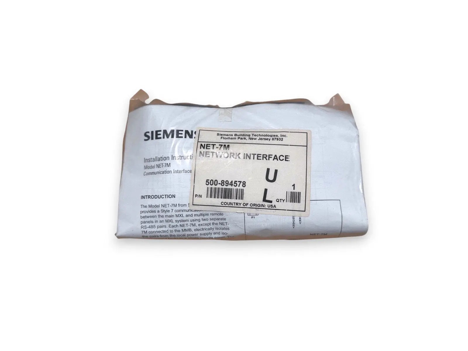 Siemens NET-7M 500-894578 Fire Alarm MXL Network Interface Card (NEW IN BOX) Siemens