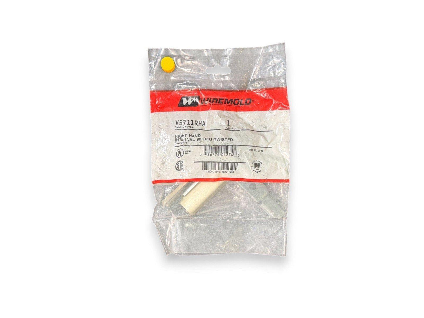 Wiremold V5711RHA right hand internal 90 deg twisted fire alarm component in sealed packaging