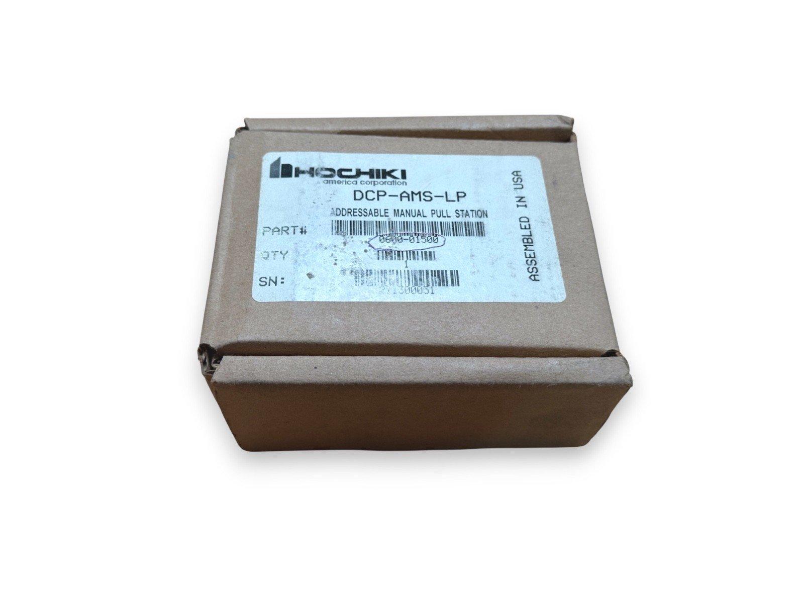 Hochiki DCP-AMS-LP addressable manual pull station in original packaging, fire alarm equipment