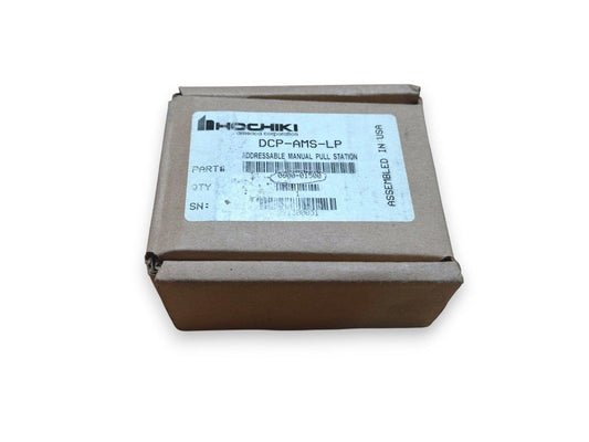 Hochiki DCP-AMS-LP addressable manual pull station in original packaging, fire alarm equipment