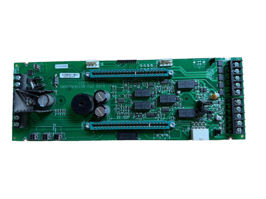 4100 CPU motherboard for fire alarm systems, green circuit board with connectors and capacitors