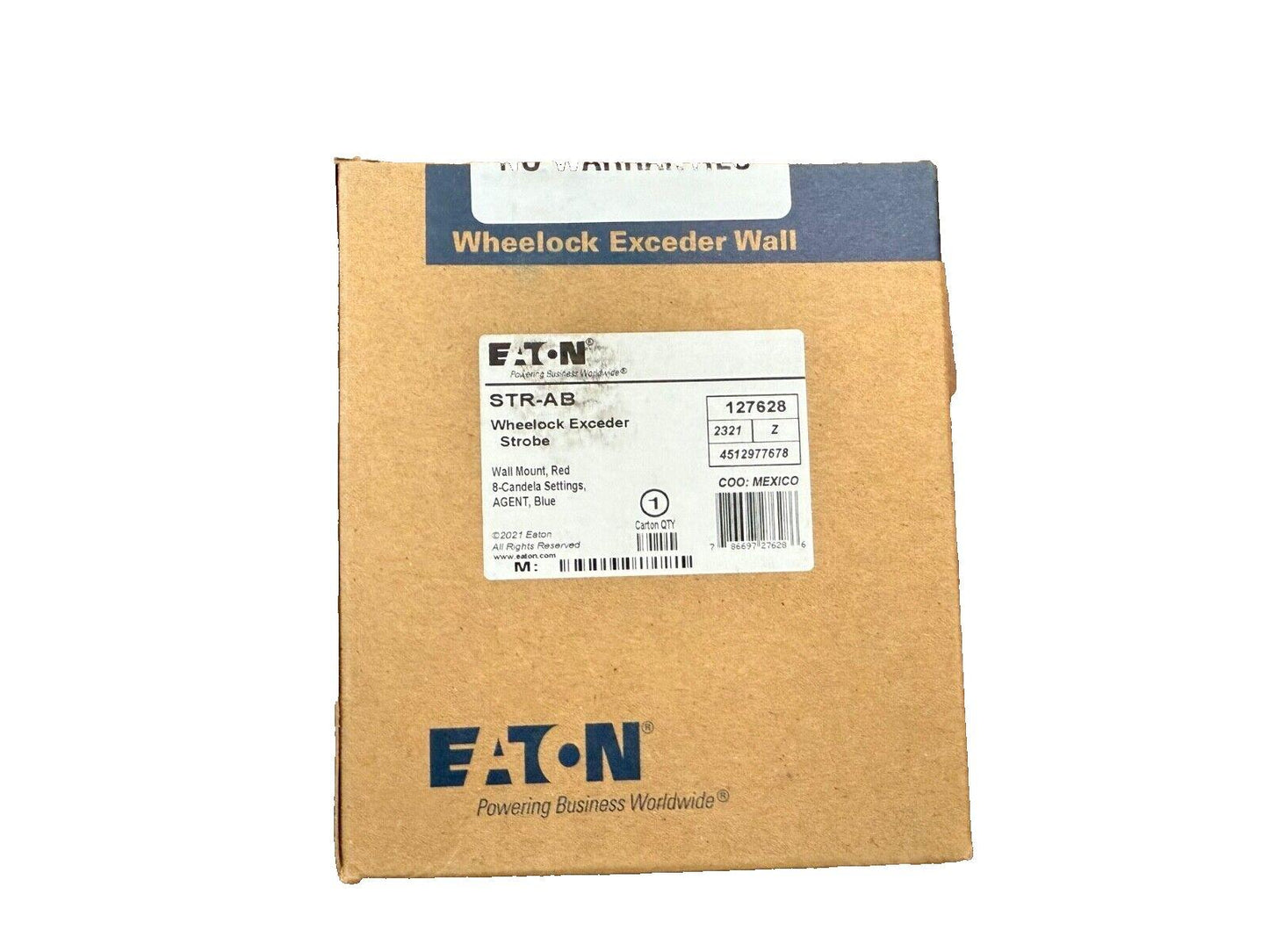 Eaton Wheelock STR-AB Strobe Wall Red Blue Lens Agent Text (NEW IN BOX)